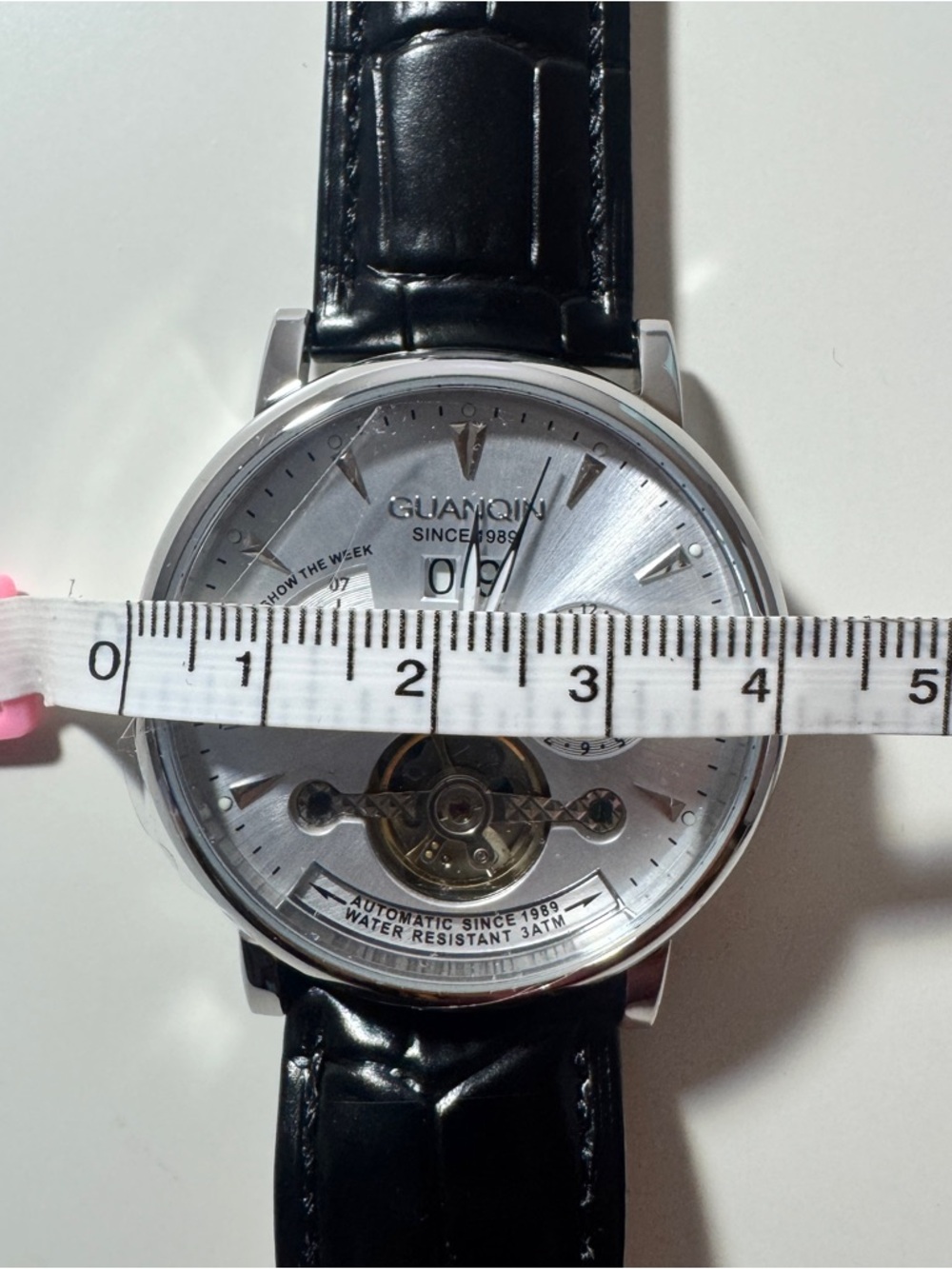 Automatic Men’s Watch – Guanqin - Open Heart Design – Leather Band - NEW in Box - Picture 8 of 8